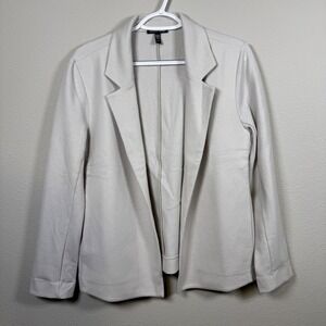 Eileen Fisher Light Beige 100% Wool Open Front Blazer Cardigan Casual Luxury XS